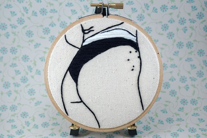My Sister Spreads Body Positivity By Embroidering Nude Photos