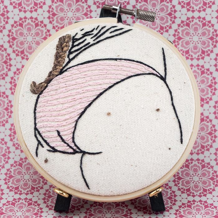 My Sister Spreads Body Positivity By Embroidering Nude Photos