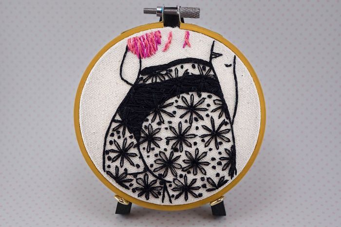 My Sister Spreads Body Positivity By Embroidering Nude Photos