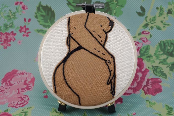 My Sister Spreads Body Positivity By Embroidering Nude Photos
