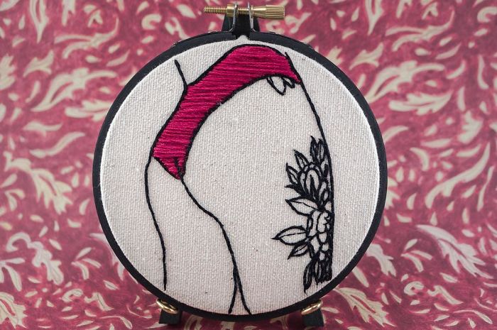 My Sister Spreads Body Positivity By Embroidering Nude Photos