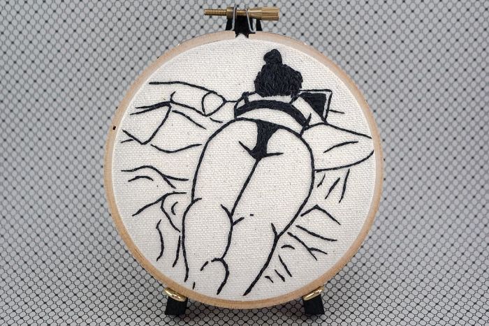 My Sister Spreads Body Positivity By Embroidering Nude Photos