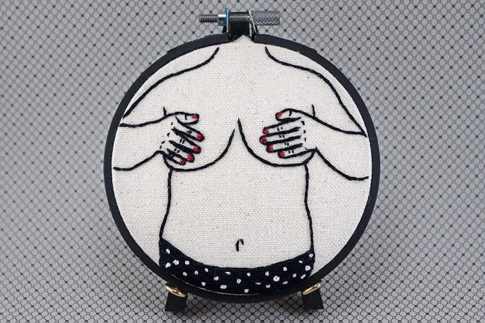 My Sister Spreads Body Positivity By Embroidering Nude Photos