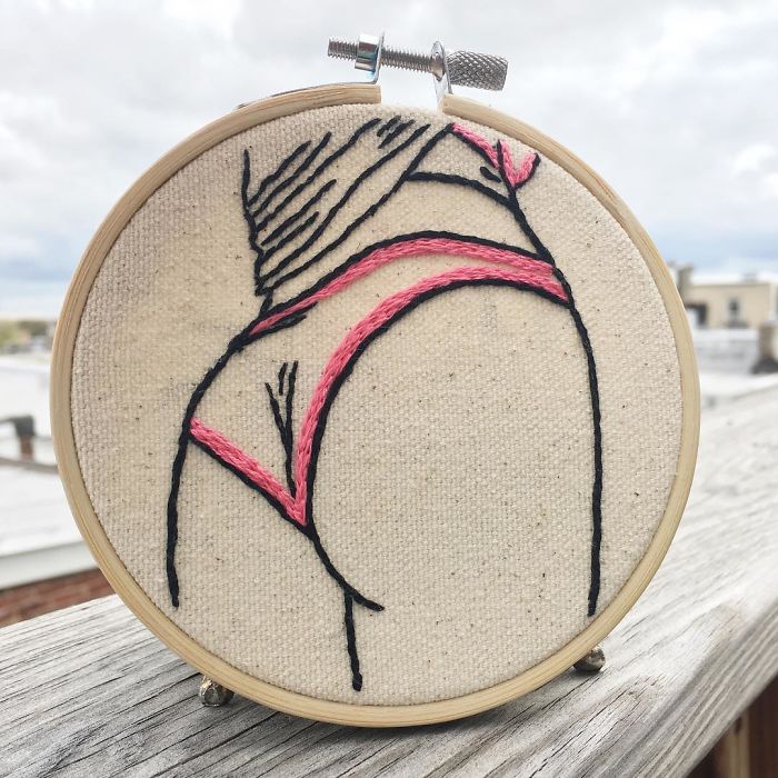 My Sister Spreads Body Positivity By Embroidering Nude Photos
