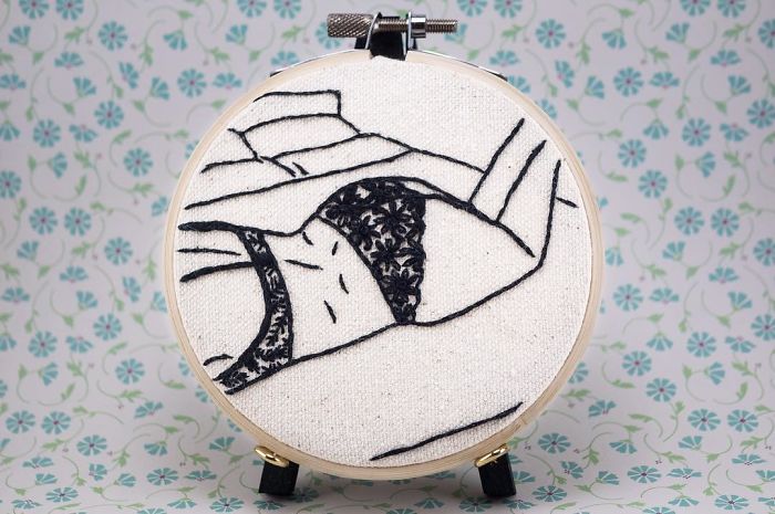 My Sister Spreads Body Positivity By Embroidering Nude Photos