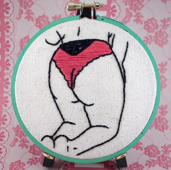 My Sister Spreads Body Positivity By Embroidering Nude Photos
