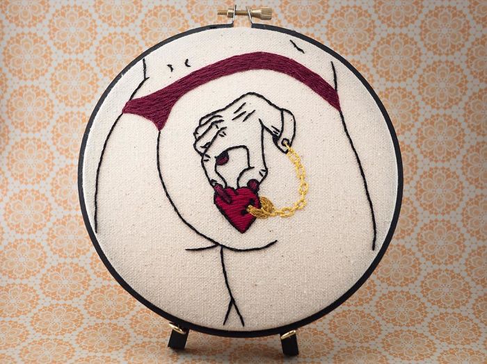 My Sister Spreads Body Positivity By Embroidering Nude Photos