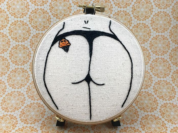 My Sister Spreads Body Positivity By Embroidering Nude Photos