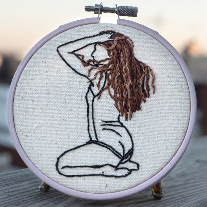 My Sister Spreads Body Positivity By Embroidering Nude Photos