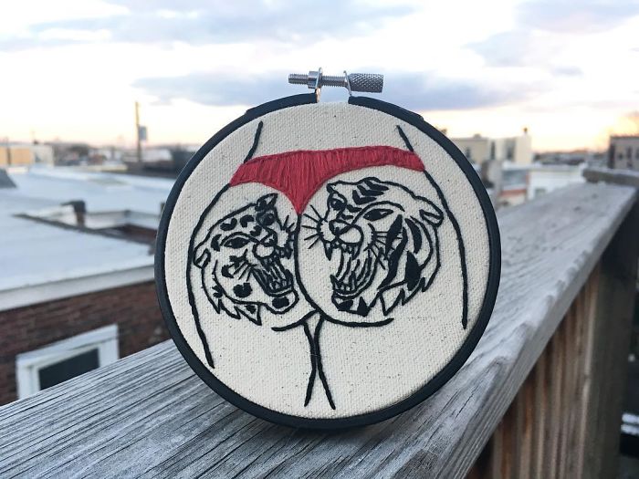 My Sister Spreads Body Positivity By Embroidering Nude Photos
