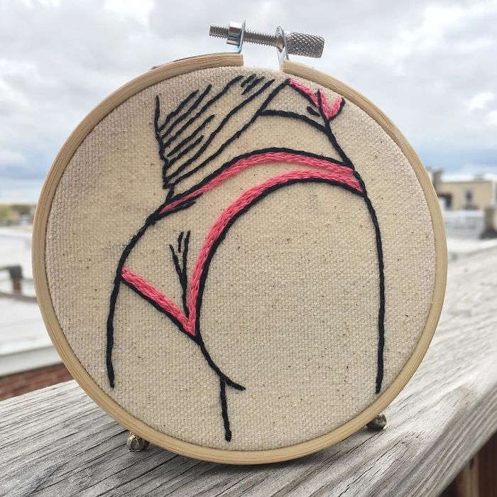 My Sister Spreads Body Positivity By Embroidering Nude Photos