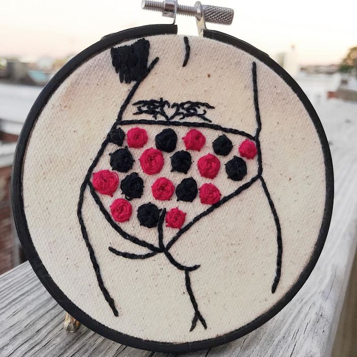 My Sister Spreads Body Positivity By Embroidering Nude Photos