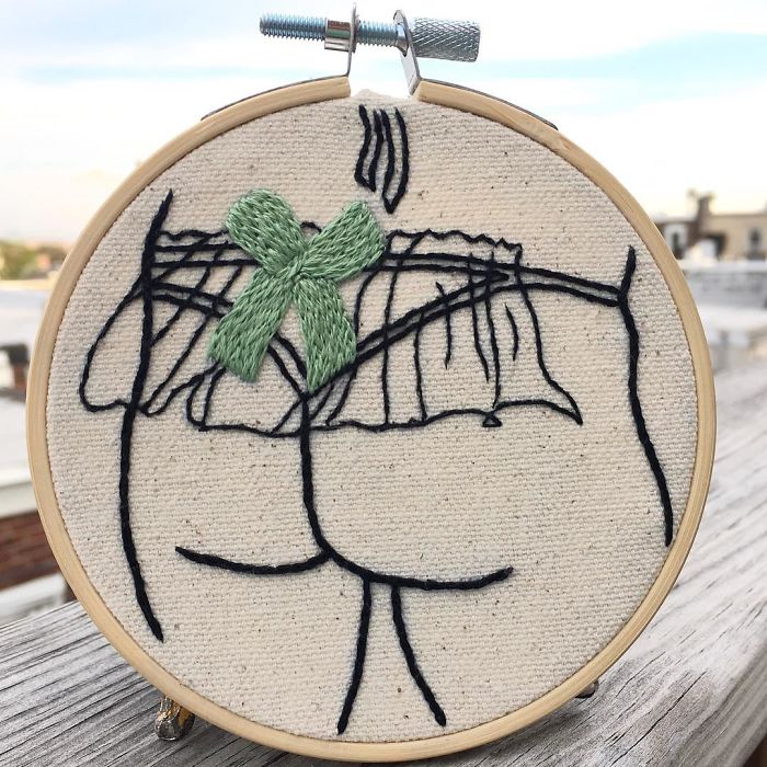 My Sister Spreads Body Positivity By Embroidering Nude Photos