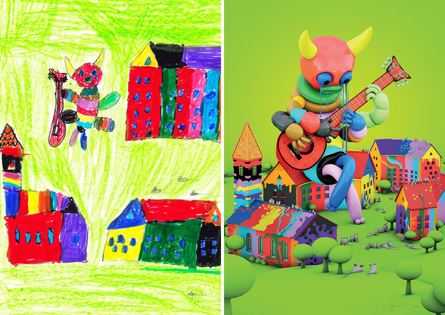 The Monster Project Continues To Invite Artists To Reproduce The Monsters Designed By Children And The Result Is From The Other World(News Pics)