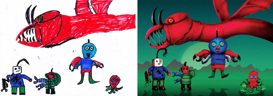 The Monster Project Continues To Invite Artists To Reproduce The Monsters Designed By Children And The Result Is From The Other World(News Pics)