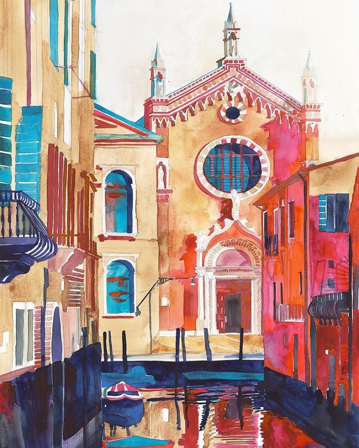 Watercolors Of Venice By Maja Wrońska