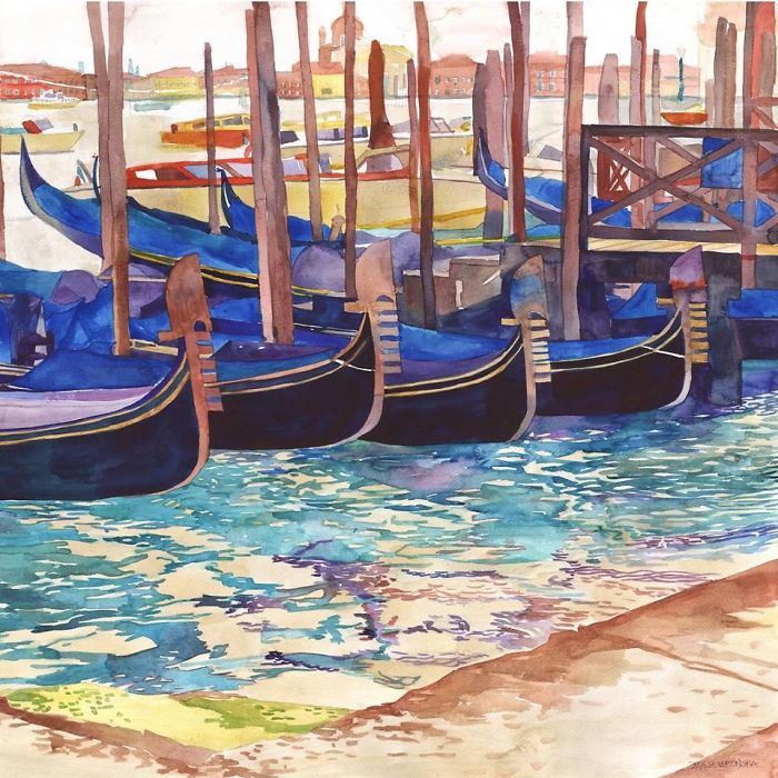 Watercolors Of Venice By Maja Wrońska