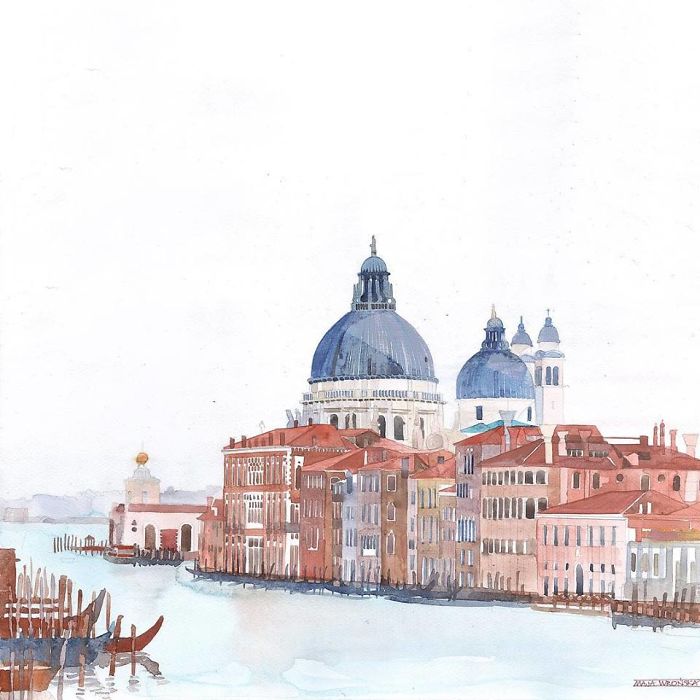 Watercolors Of Venice By Maja Wrońska