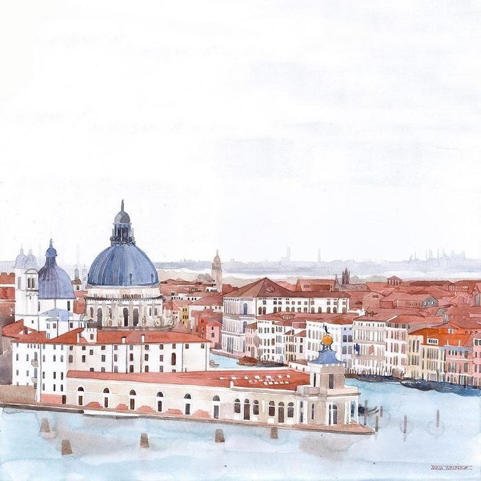 Watercolors Of Venice By Maja Wrońska