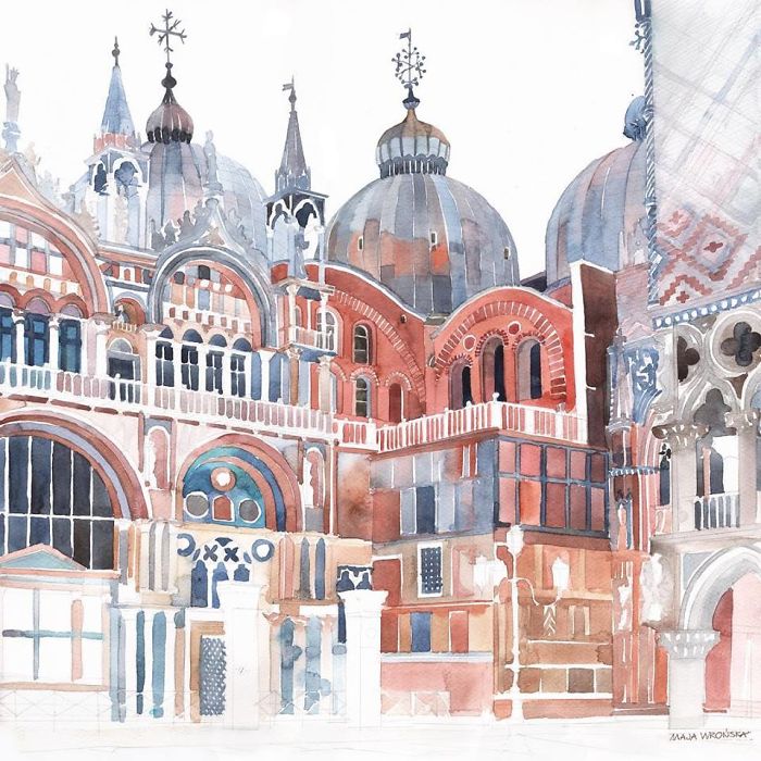 Watercolors Of Venice By Maja Wrońska