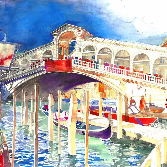 Watercolors Of Venice By Maja Wrońska