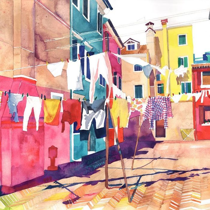 Watercolors Of Venice By Maja Wrońska