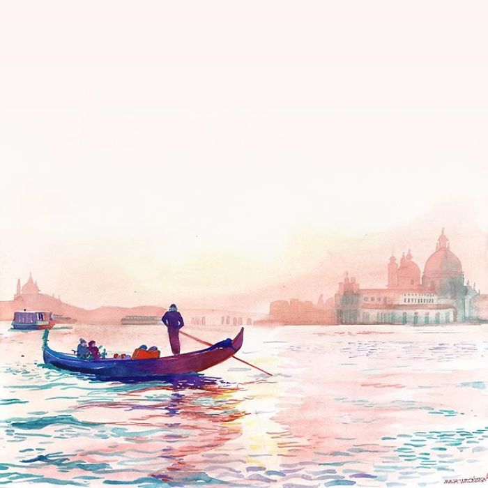 Watercolors Of Venice By Maja Wrońska
