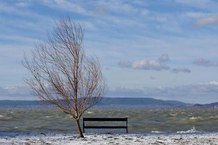 Freezing Temperatures And Strong Winds Turned Balaton Lake Into A Winter Wonderland