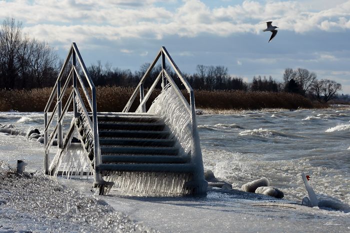 Freezing Temperatures And Strong Winds Turned Balaton Lake Into A Winter Wonderland Freezing Temperatures And Strong Winds Turned Balaton Lake Into A Winter Wonderland
