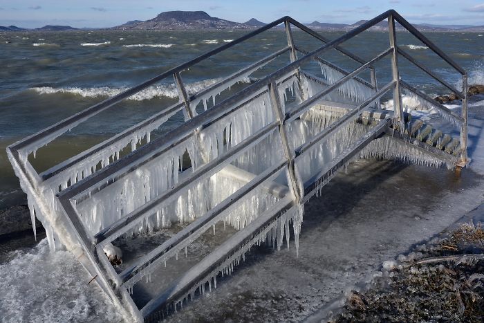 Freezing Temperatures And Strong Winds Turned Balaton Lake Into A Winter Wonderland Freezing Temperatures And Strong Winds Turned Balaton Lake Into A Winter Wonderland