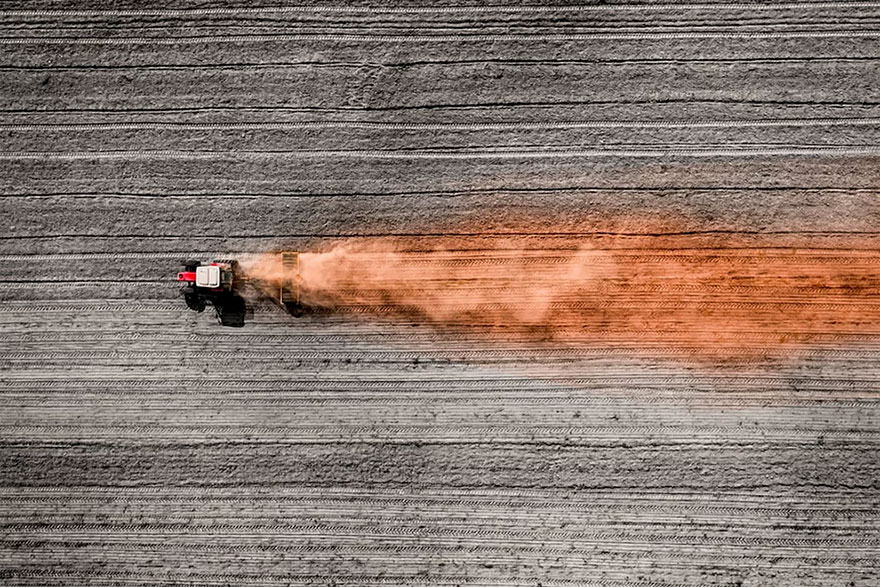 The Color Changes As A Farmer Prepares A Berry Farm In Early Spring Outside Of Peterborough, Ontario By Justen Soule