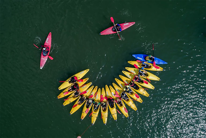 Canoes In The Singapore Reservoirs By John Wong