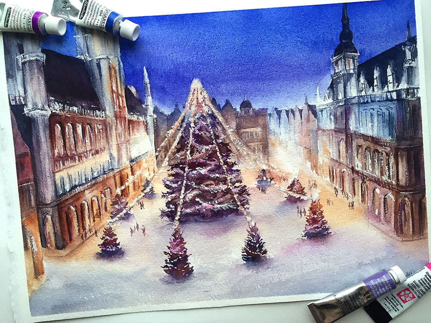 I Created A Watercolor Calendar Featuring 12 Countries In Less Than 2 Months