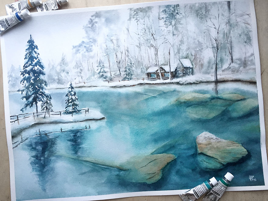 I Created A Watercolor Calendar Featuring 12 Countries In Less Than 2 Months