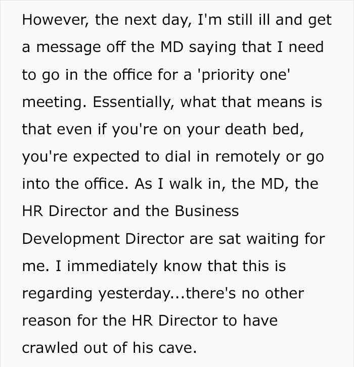 People Are Applauding The Way This Employee Got Revenge On His Boss Who Made Him Work While Sick People Are Applauding The Way This Employee Got Revenge On His Boss Who Made Him Work While Sick