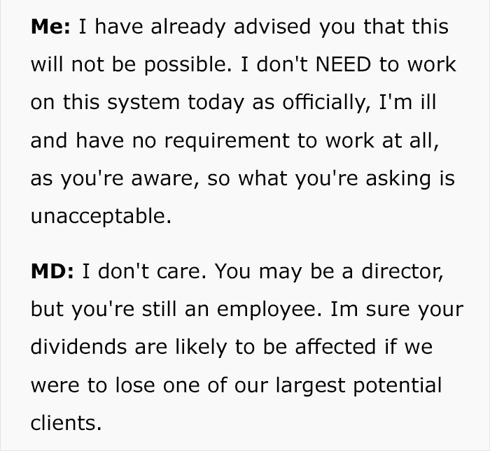 People Are Applauding The Way This Employee Got Revenge On His Boss Who Made Him Work While Sick People Are Applauding The Way This Employee Got Revenge On His Boss Who Made Him Work While Sick