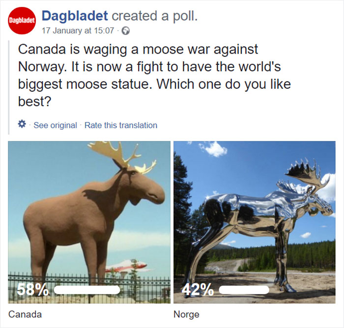 Norway Builds World's Tallest Moose Statue, Canada Strikes Back