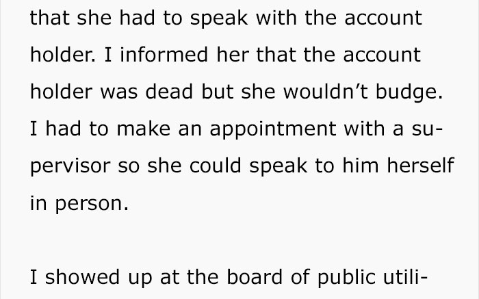 A Utility Company Demanded To Speak With Dead House Owner Directly, So His Daughter Brought Him To The Appointment