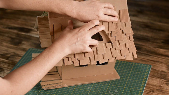 I Upcycled Cardboard Boxes Into A Witch House And It Cost Me Less Than $1