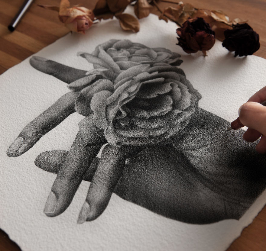 I Create Drawings Dot By Dot With A Pen And It Takes Hundreds Of Hours