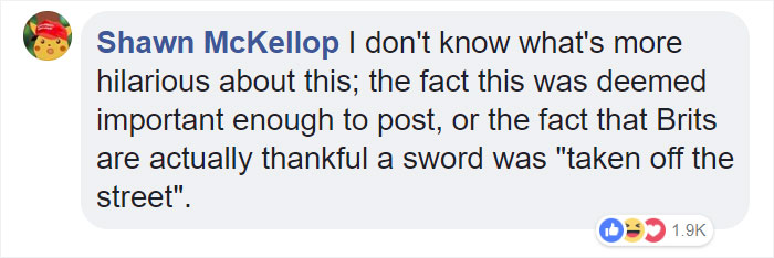 UK Police Post About A Sword Taken Off The Streets, Internet Can't Stop Laughing