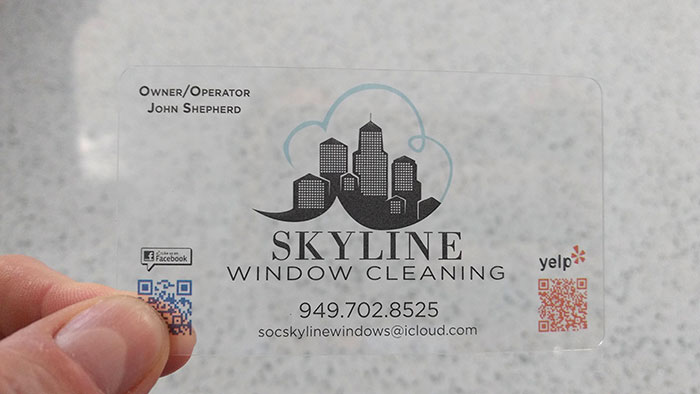 My Window Cleaner's Transparent Business Card