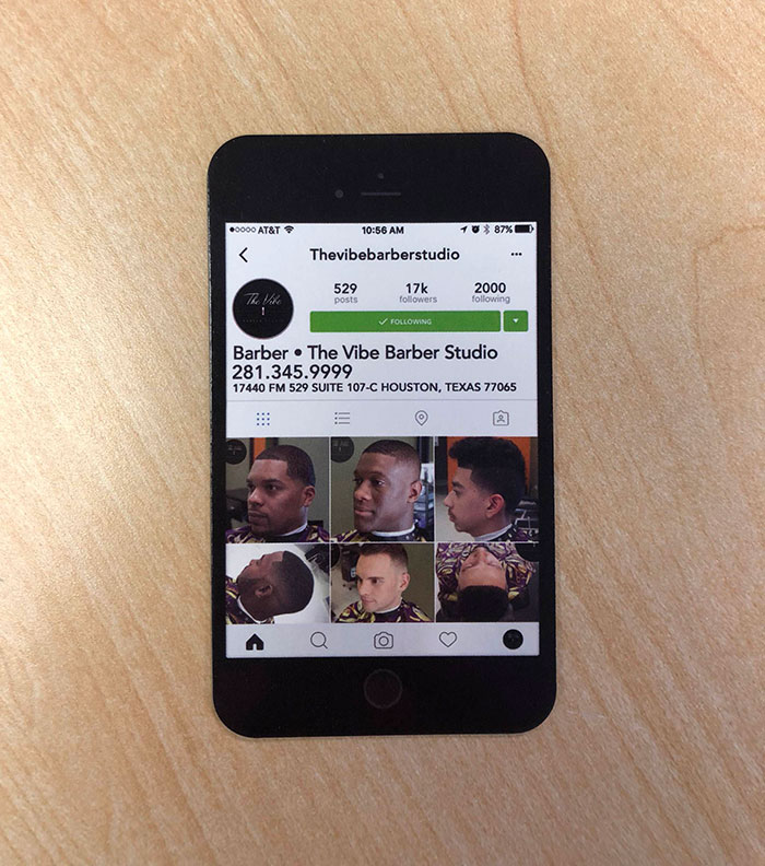 This Barbershop's Business Card Looks Like Their Instagram Page On An iPhone