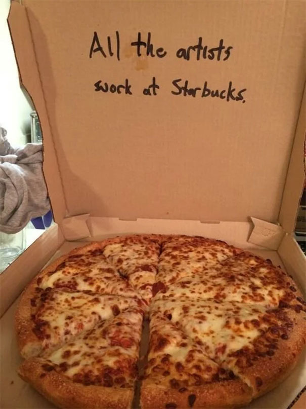 When You Ask For A Drawing On Your Pizza Box