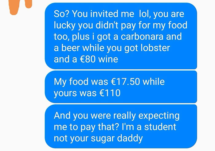 Guy Refuses To Pay $126 For His Date’s Food, So She Shows Him Her True Colors Guy Refuses To Pay $126 For His Date’s Food, So She Shows Him Her True Colors