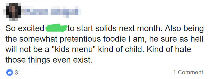 "Pretentious Foodie" New Mom Doesn't Understand Why Kid's Menus Exist, So Parents Hilariously Explain It To Her "Pretentious Foodie" New Mom Doesn't Understand Why Kid's Menus Exist, So Parents Hilariously Explain It To Her