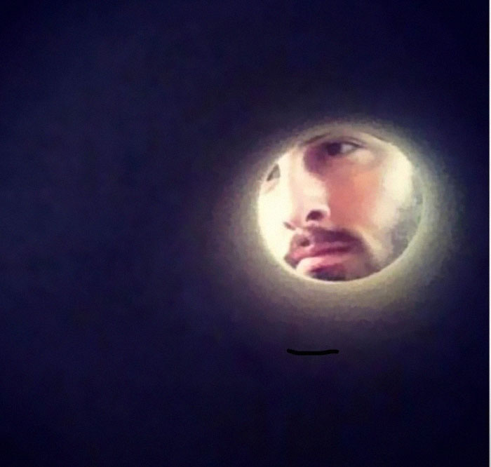 I Took A Selfie Through A Roll Of Toilet Paper And I Look Like The Moon. Creativity And Laughter! Try It!