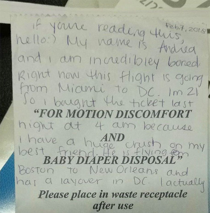 The Internet Is Trying To Find The Person Who Left This Note In An Airplane The Internet Is Trying To Find The Person Who Left This Note In An Airplane