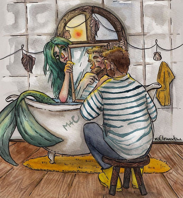 I Left My Job To Be A Full-Time Illustrator, Here Are 30 Cute Moments I Created With Watercolor And Ink