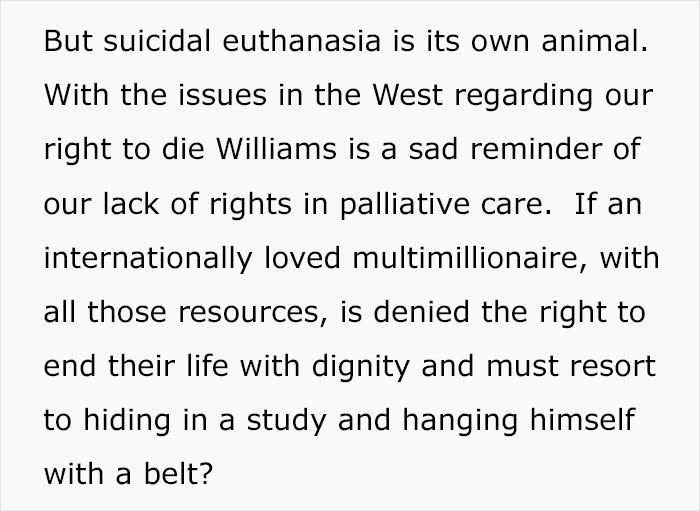 "Robin Williams Didn't Kill Himself": This Person Wants People To Stop Using The Actor As A 'Suicide Awareness' Case "Robin Williams Didn't Kill Himself": This Person Wants People To Stop Using The Actor As A 'Suicide Awareness' Case